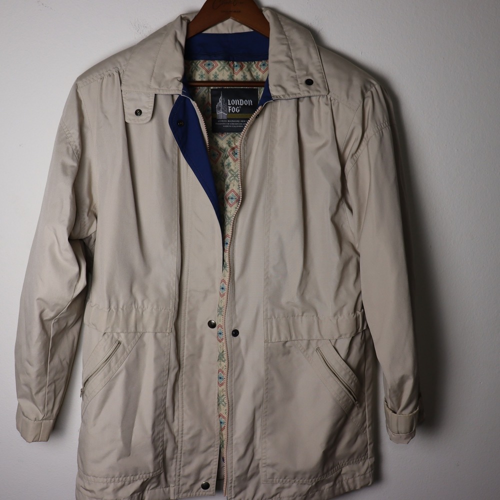 London Fog Jacket Tan Blue